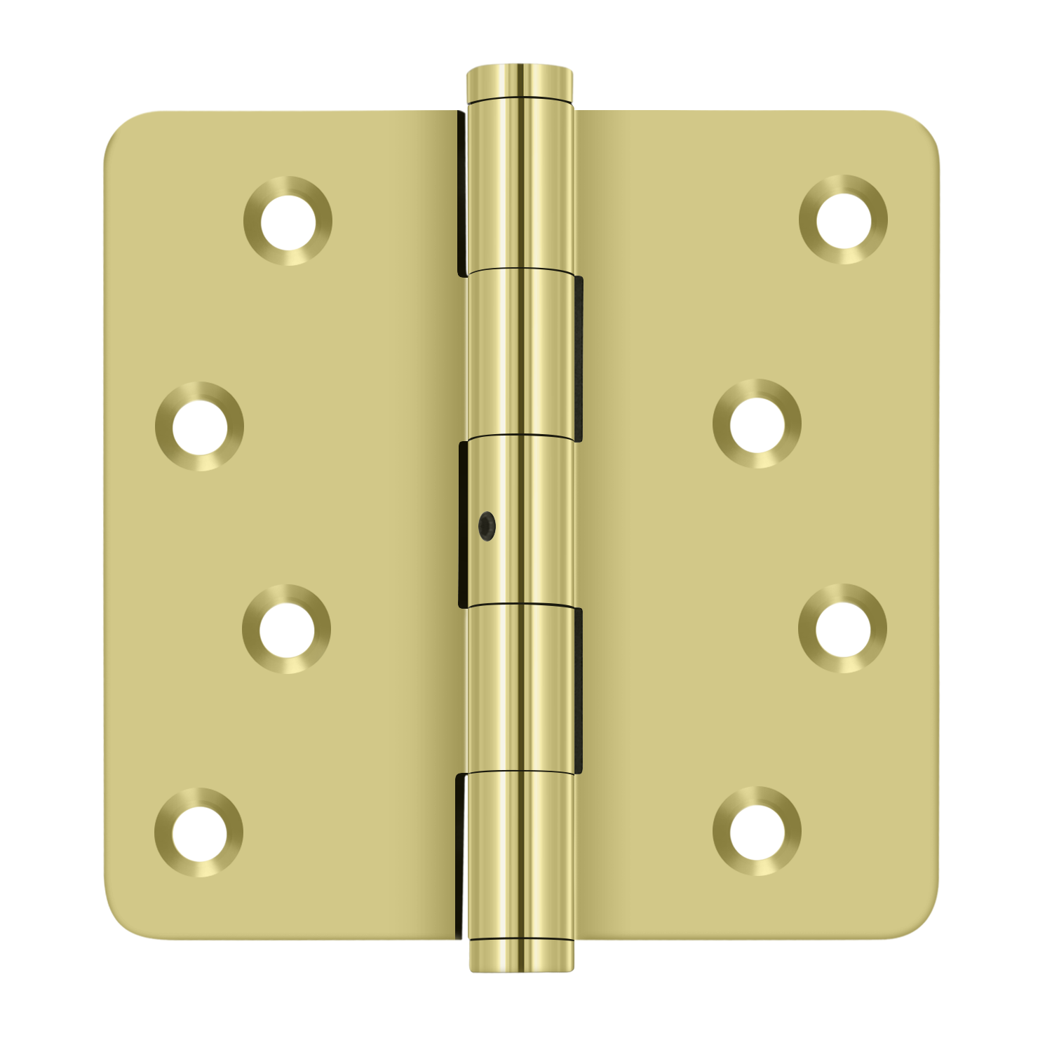 DELTANA 4" x 4" 1/4" Radius Corner Zig Zag Solid Brass Residential Hinge