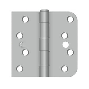 DELTANA 4" x 4" x 5/8" Radius Corners x Square Corner, Stainless Steel, Residential, Security, Hinge