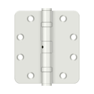 DELTANA 4-1/2" x 4" x 1/4" Radius Corners, Stainless Steel White, Ball Bearing, NRP, Hinge
