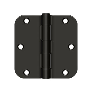 DELTANA 3-1/2" x 3-1/2" x 5/8" Radius Corner, Residential, Steel Hinge