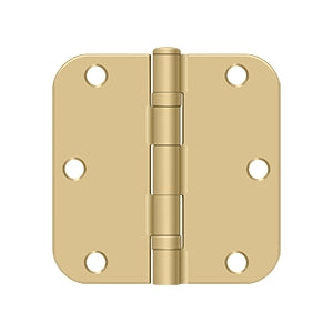 DELTANA 3-1/2" x 3-1/2" x 5/8" Radius Corner, Residential, Ball Bearing, Steel Hinge