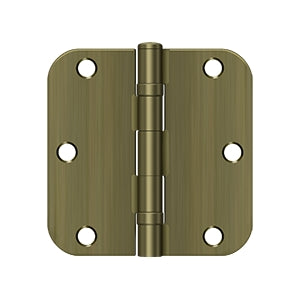 DELTANA 3-1/2" x 3-1/2" x 5/8" Radius Corner, Residential, Ball Bearing, Steel Hinge