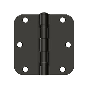 DELTANA 3-1/2" x 3-1/2" x 5/8" Radius Corner, Residential, Ball Bearing, Steel Hinge