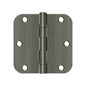 DELTANA 3-1/2" x 3-1/2" x 5/8" Radius Corner, Residential, Ball Bearing, Steel Hinge