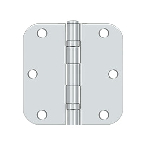 DELTANA 3-1/2" x 3-1/2" x 5/8" Radius Corner, Residential, Ball Bearing, Steel Hinge