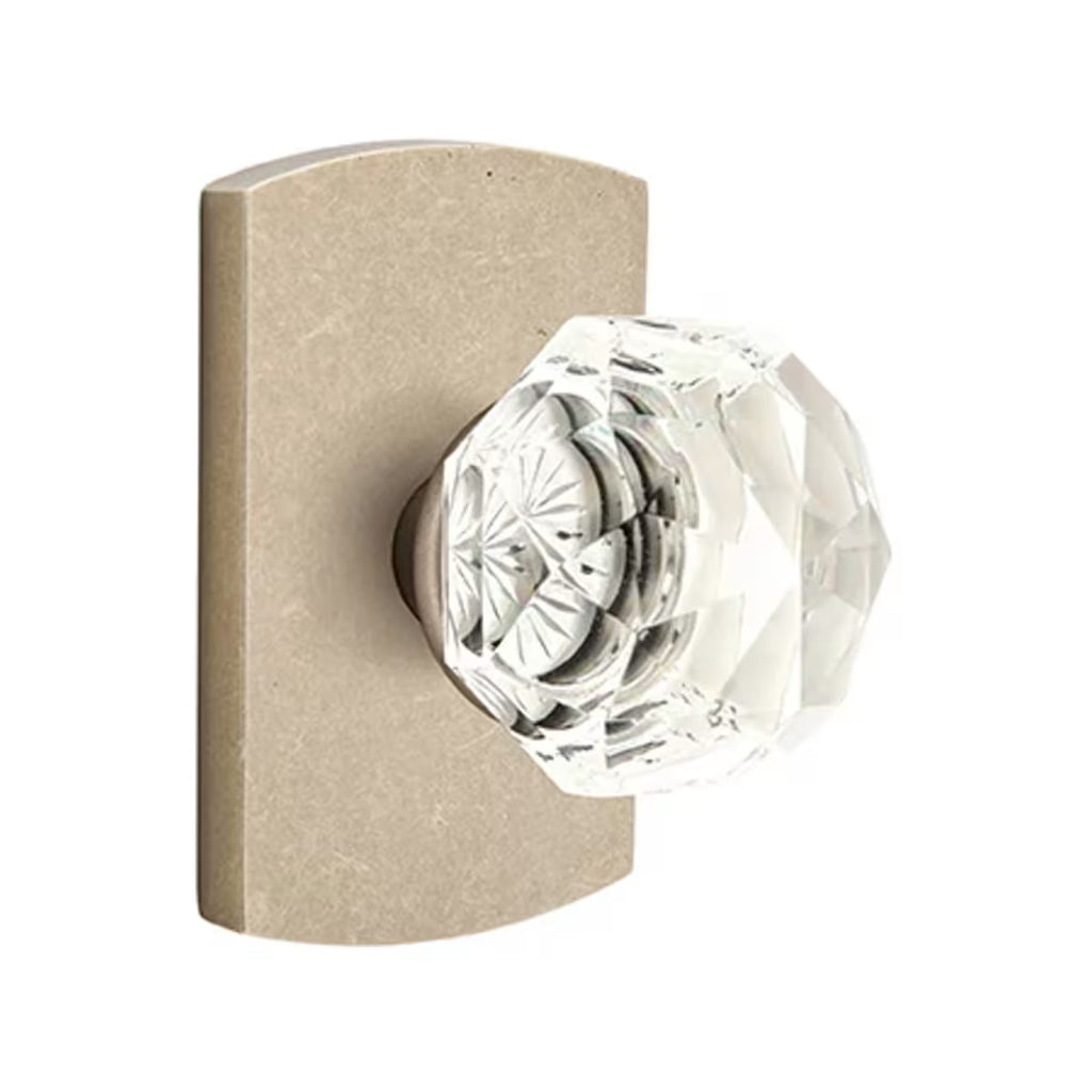 EMTEK Diamond Glass Knob - Sandcast Collection