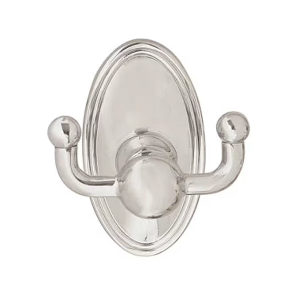 EMTEK Traditional Brass Double Hook with Rosette