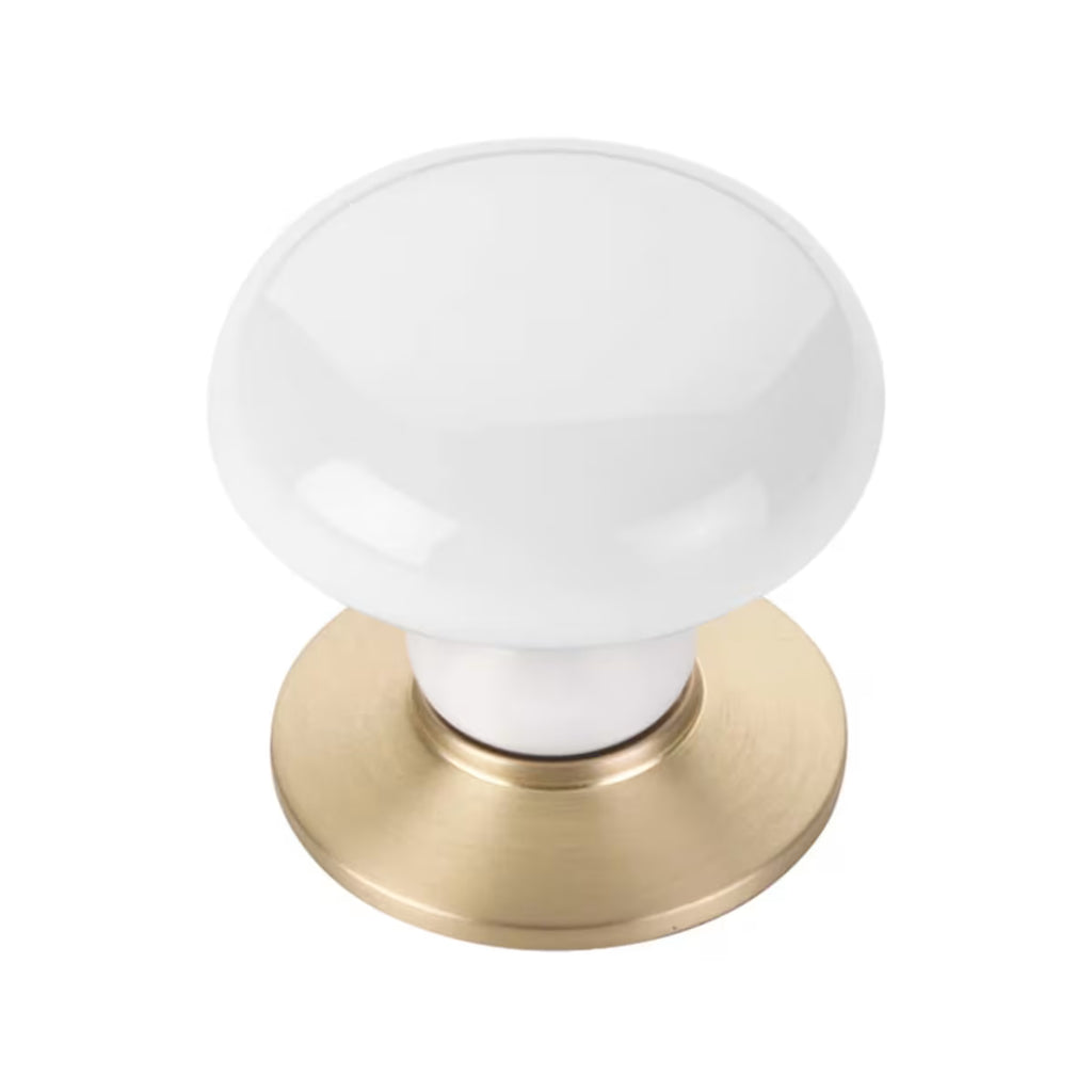 EMTEK Ice White Porcelain Cabinet Knob