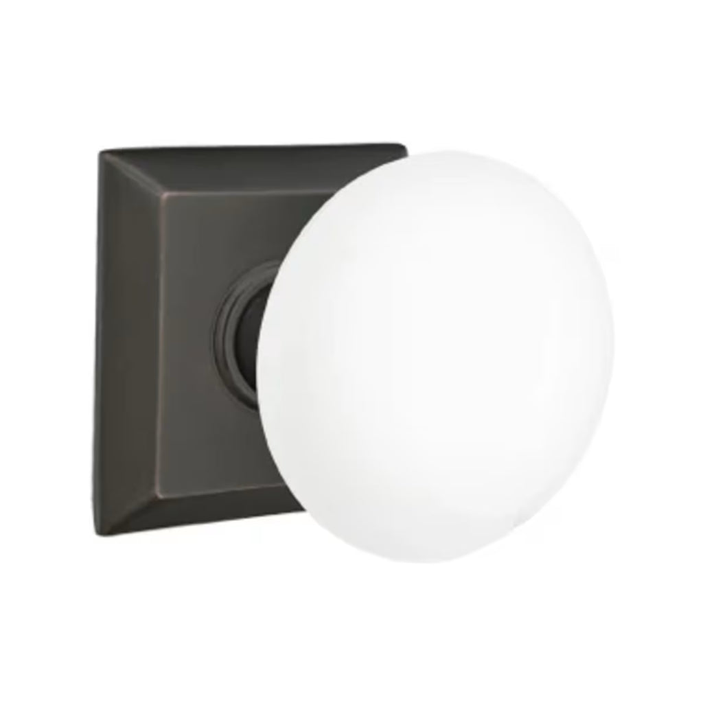 EMTEK Ice White Knob