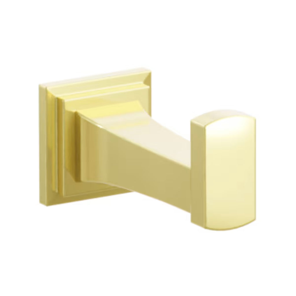 EMTEK Transitional Flared Brass Single Robe Hook with Rosette
