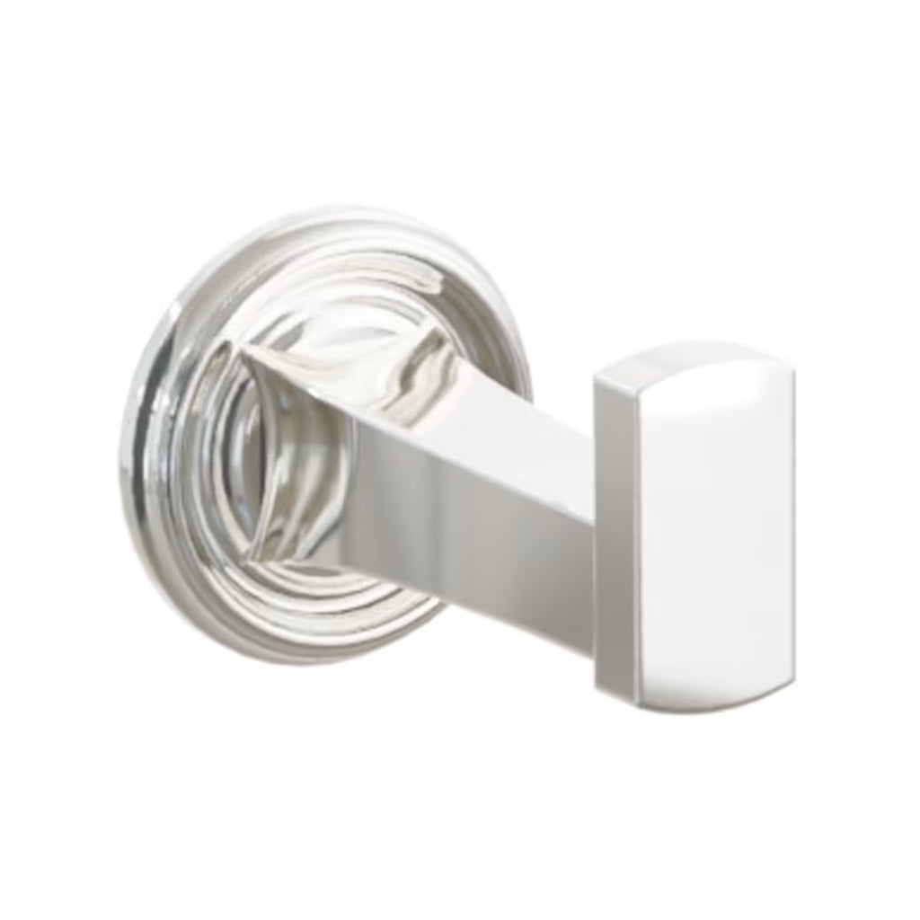 EMTEK Transitional Flared Brass Single Robe Hook with Rosette
