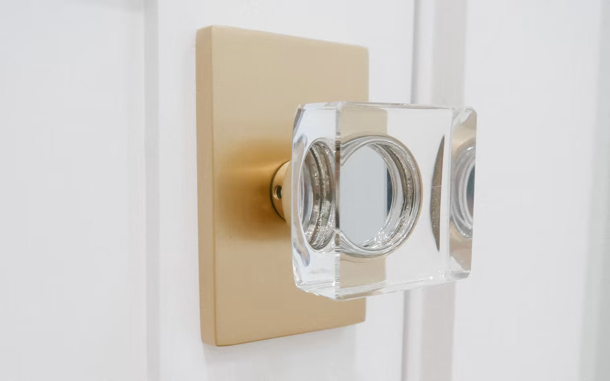 EMTEK Modern Square Glass Knob