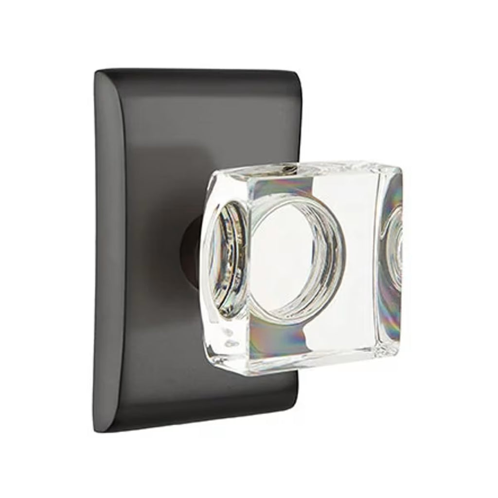 EMTEK Modern Square Glass Knob